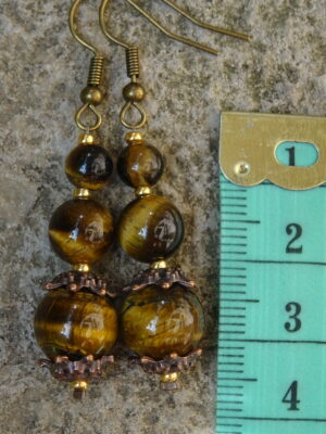 Boucles d’oreille pierre œil de tigre