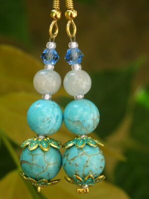Boucles d’oreille turquoise hémimorphite