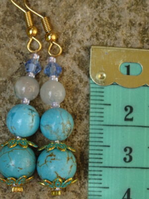 Boucles d’oreille turquoise hémimorphite