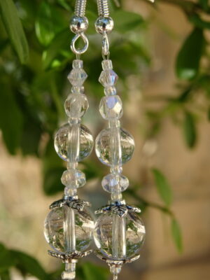 Boucles d’oreille cristal de roche & cristal