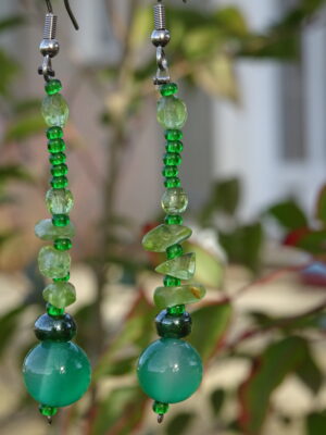 Boucles d’oreille aventurine péridot