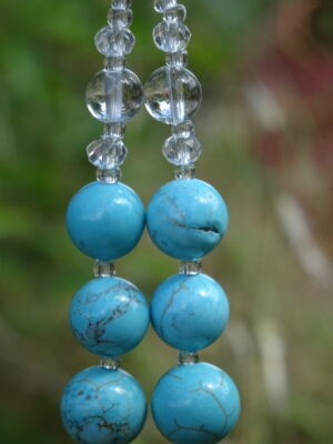Boucles d’oreille turquoise cristal de roche
