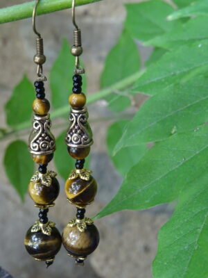 Boucles d’oreille œil de tigre