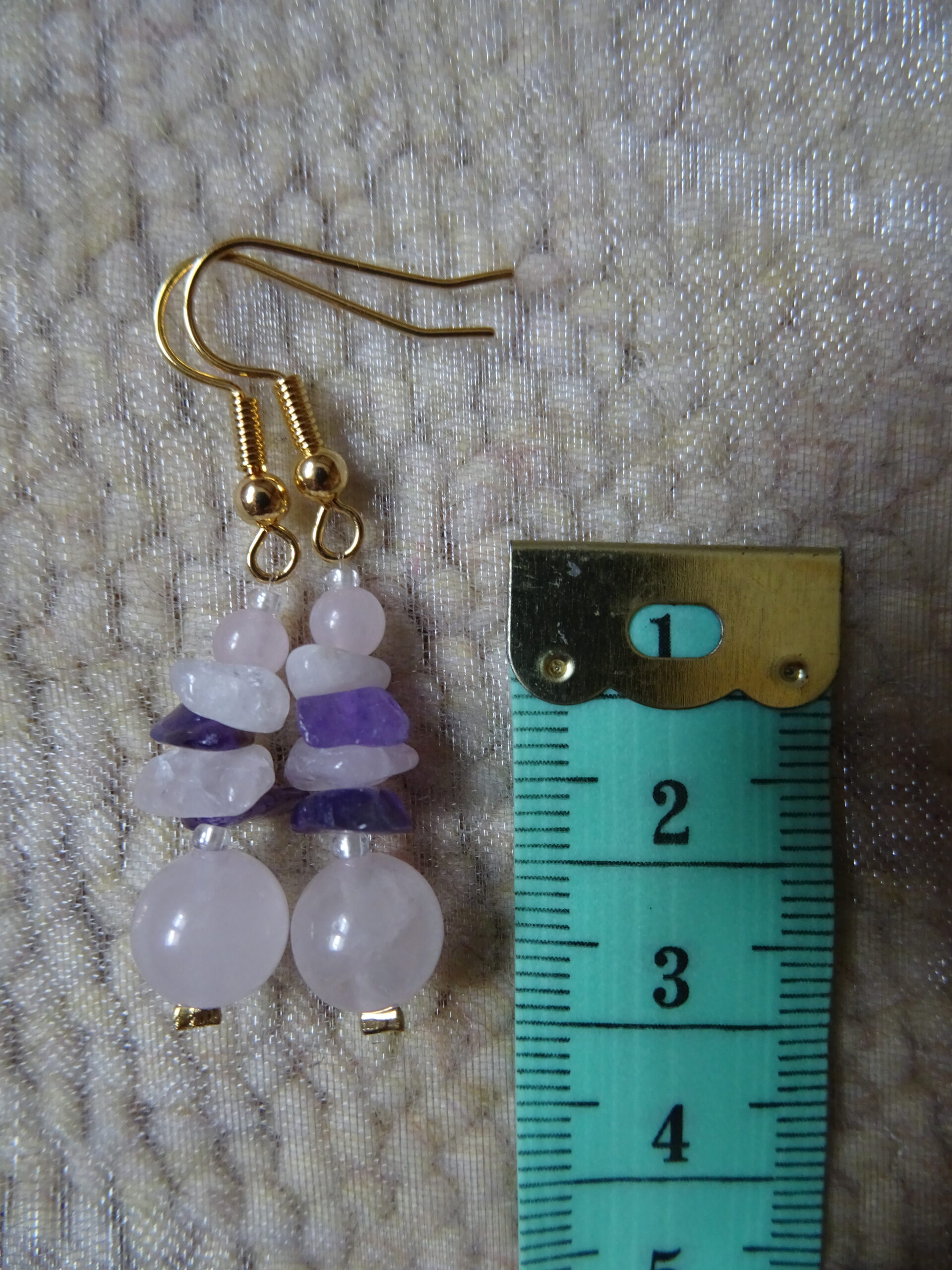 Boucles d’oreille améthyste quartz rose