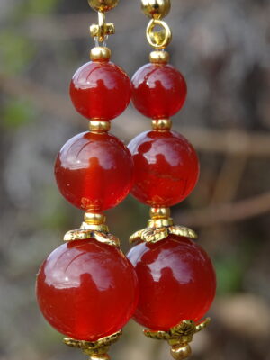 Boucles d’oreille agate red fuchsia
