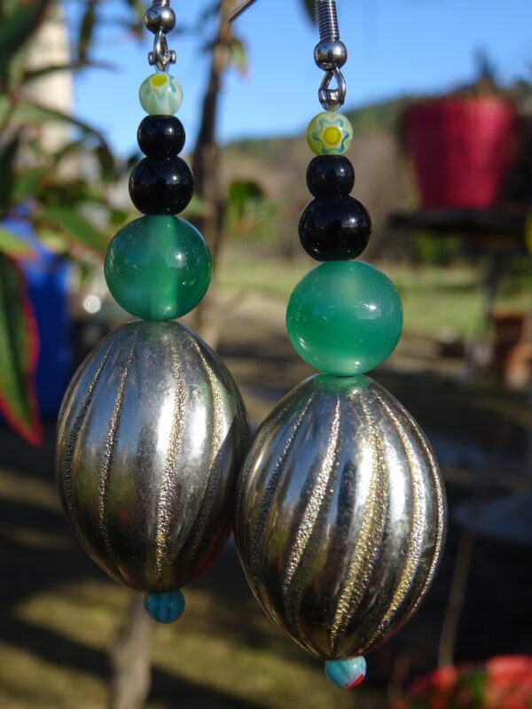 boucles d'oreille aventurine rétro chic
