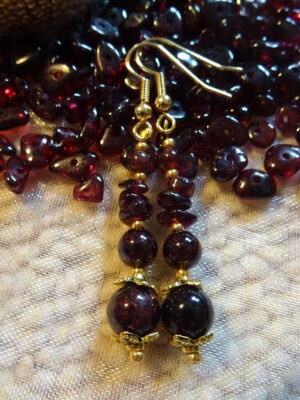 Boucles d’oreille grenat