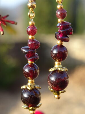 Boucles d’oreille grenat